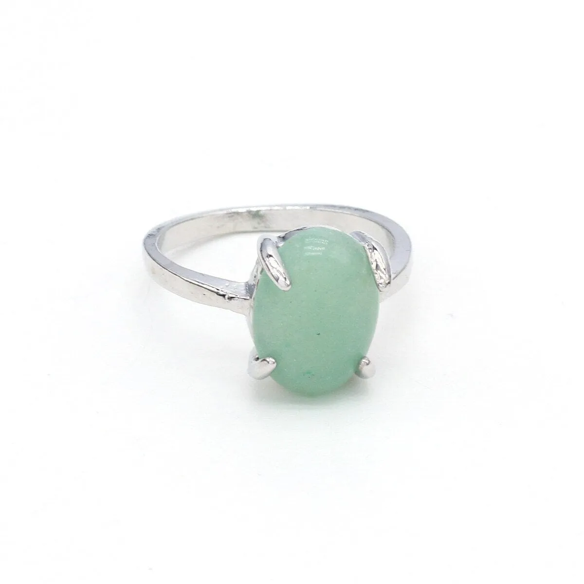 10 Pcs Natural Stone Green Aventurine Stone Random Size Ring