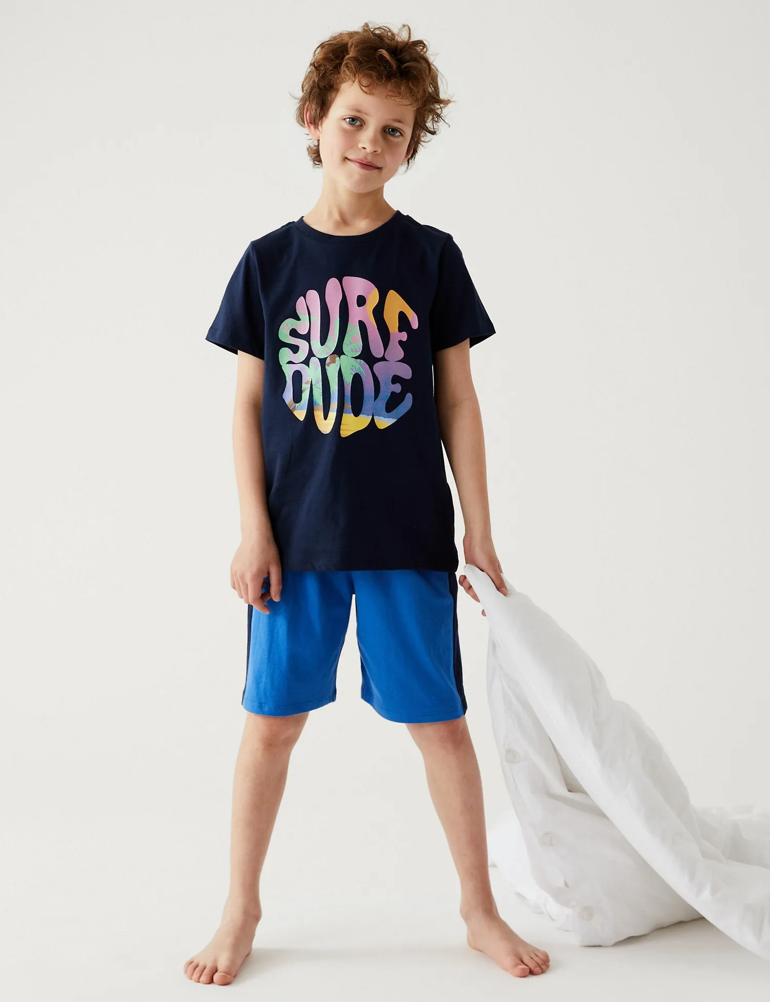 3pk Pure Cotton Surf Slogan Pyjama Sets