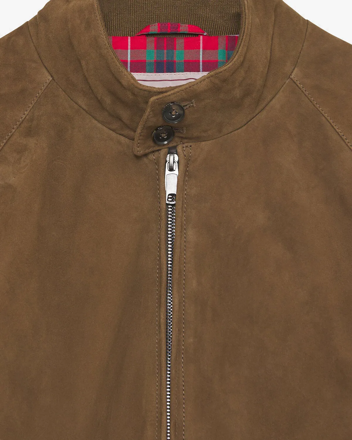 Baracuta G9 Suede Harrington Jacket - Dark Olive