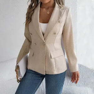 Casual Korean Top Solid Spring Autumn Female Jackets Women Blazer Formal Business Office Lady Work Suit Pockets Jacket