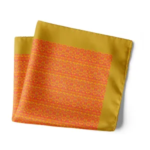 Chokore Mustard & Orange Silk Pocket Square - Plaids Range