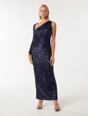 Elegant Courtney Sequin Bodycon Maxi Dress