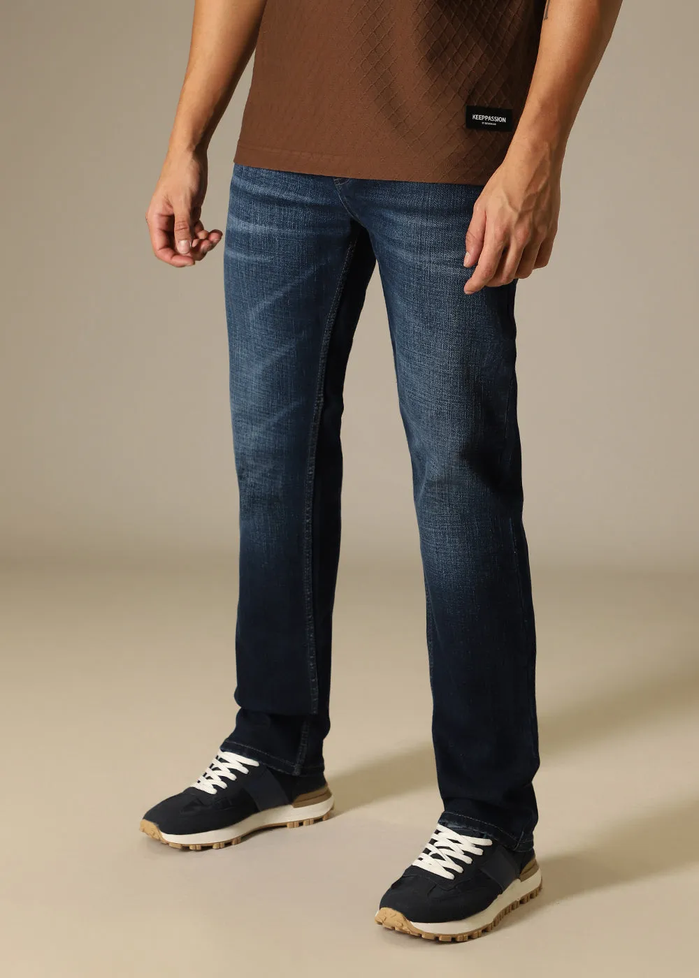 Dark Blue Regular Fit Denim