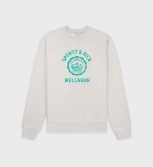 Emblem Crewneck - Heather Gray/Caribbean