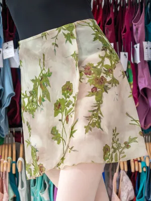 Floral Green Wrap Short Dance Skirt MP345