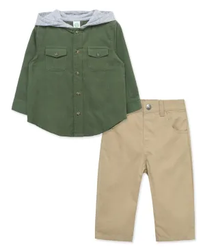 Green Woven Pant Set (12M-24M)