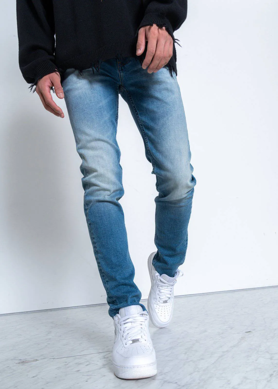 Konus Men's Slim Basic Blue Denim