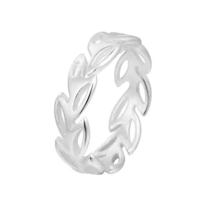 Leaf Design Adjustable Fashion Ring - S925 Sterling Silver