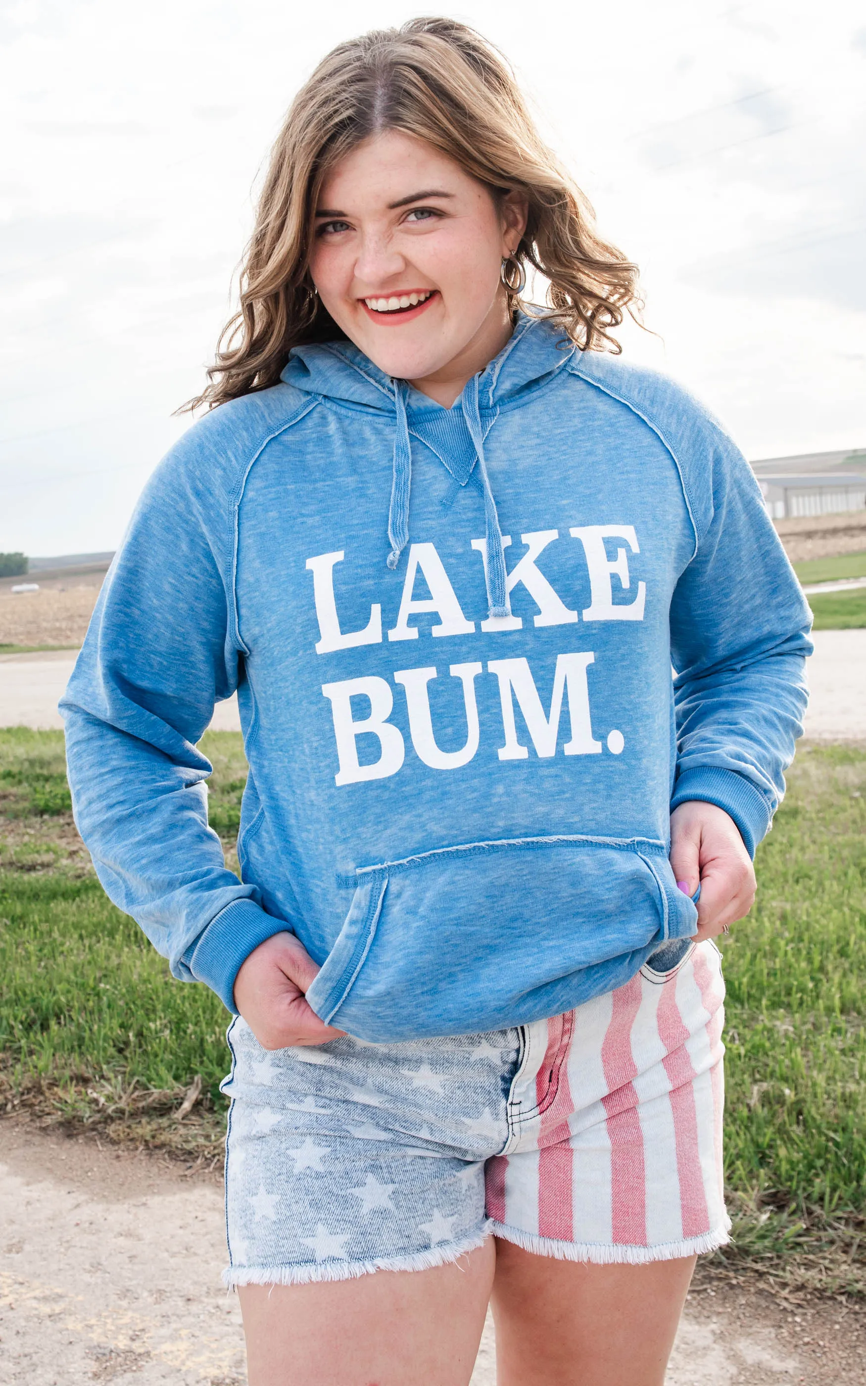 (LIMITED EDITION ) Lake Bum Hoodie 8915 - Blue**