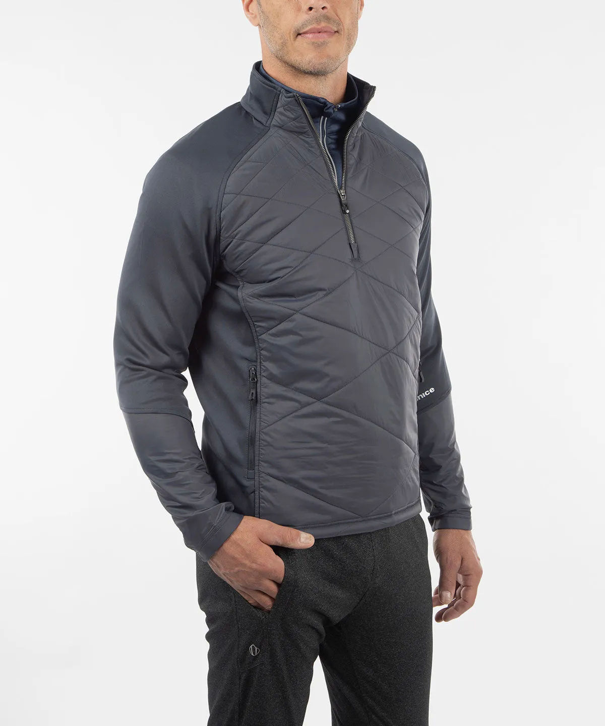 Optimized title: Mens Thermal Stretch Half-Zip Duke Hybrid Pullover