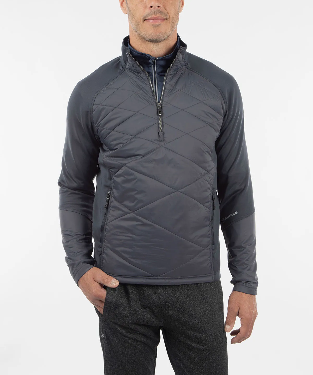 Optimized title: Mens Thermal Stretch Half-Zip Duke Hybrid Pullover