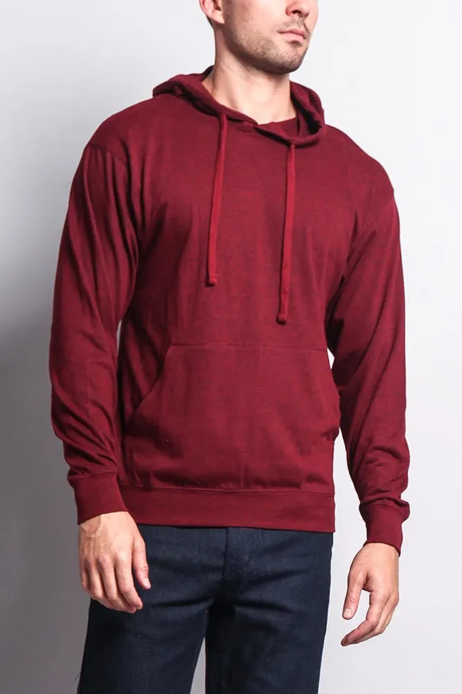 Men's Essential Cross-Dyed Heather Jersey Pullover Hoodie