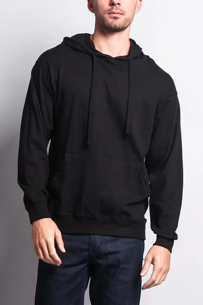 Men's Essential Cross-Dyed Heather Jersey Pullover Hoodie