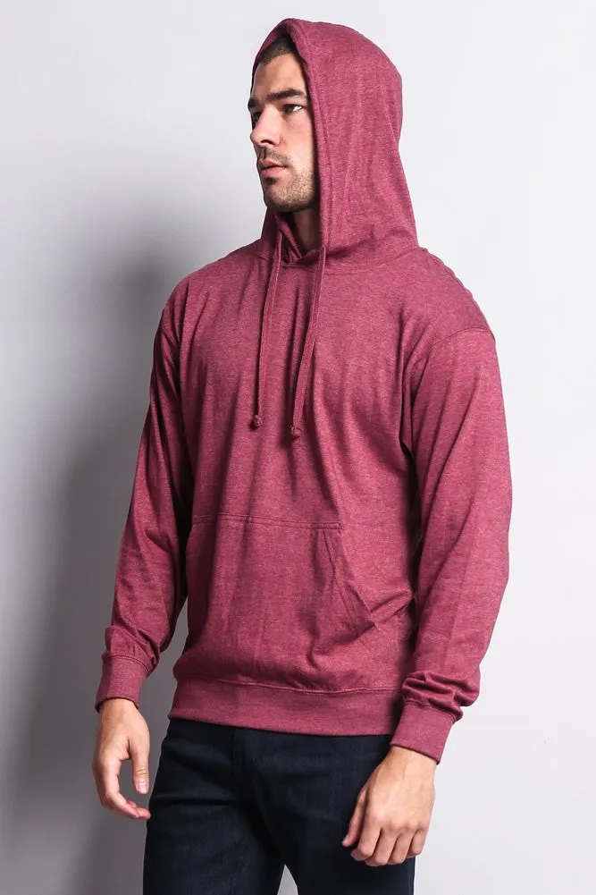 Men's Essential Cross-Dyed Heather Jersey Pullover Hoodie