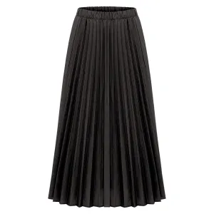 Midi Pleated Skirt - Black