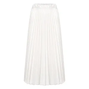 Midi Pleated Skirt - White