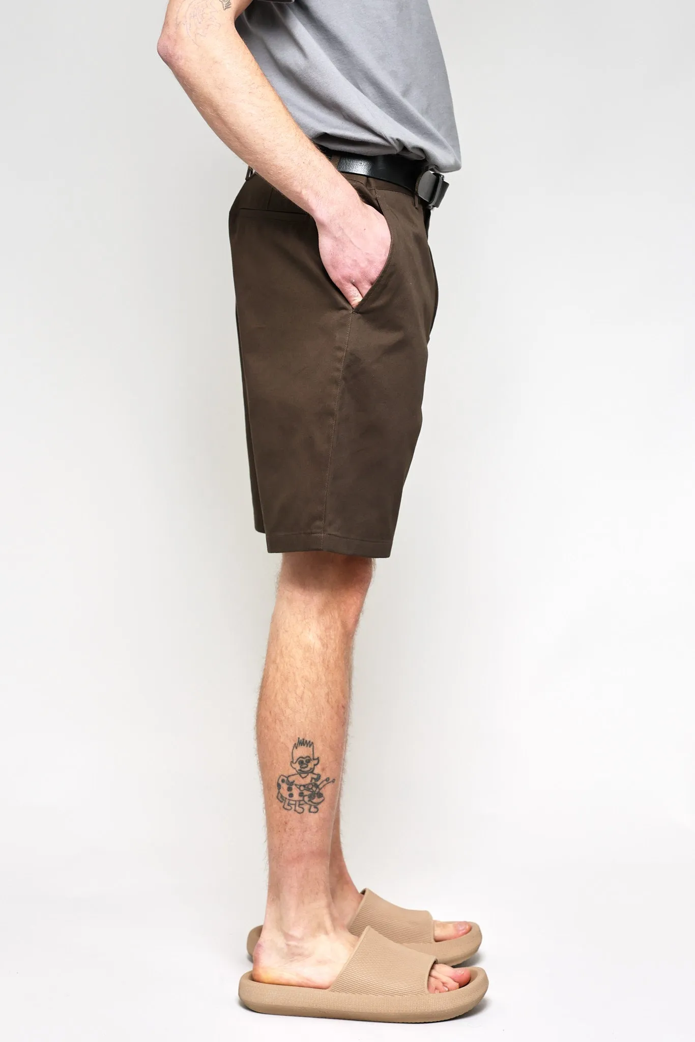 NS1205-4 Japanese Chino Shorts High Density Twill in Charcoal