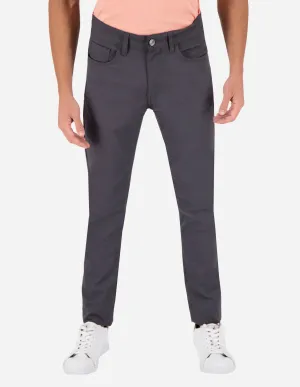 Slim Fit Jean-Cut Gabardine Trousers - Grey