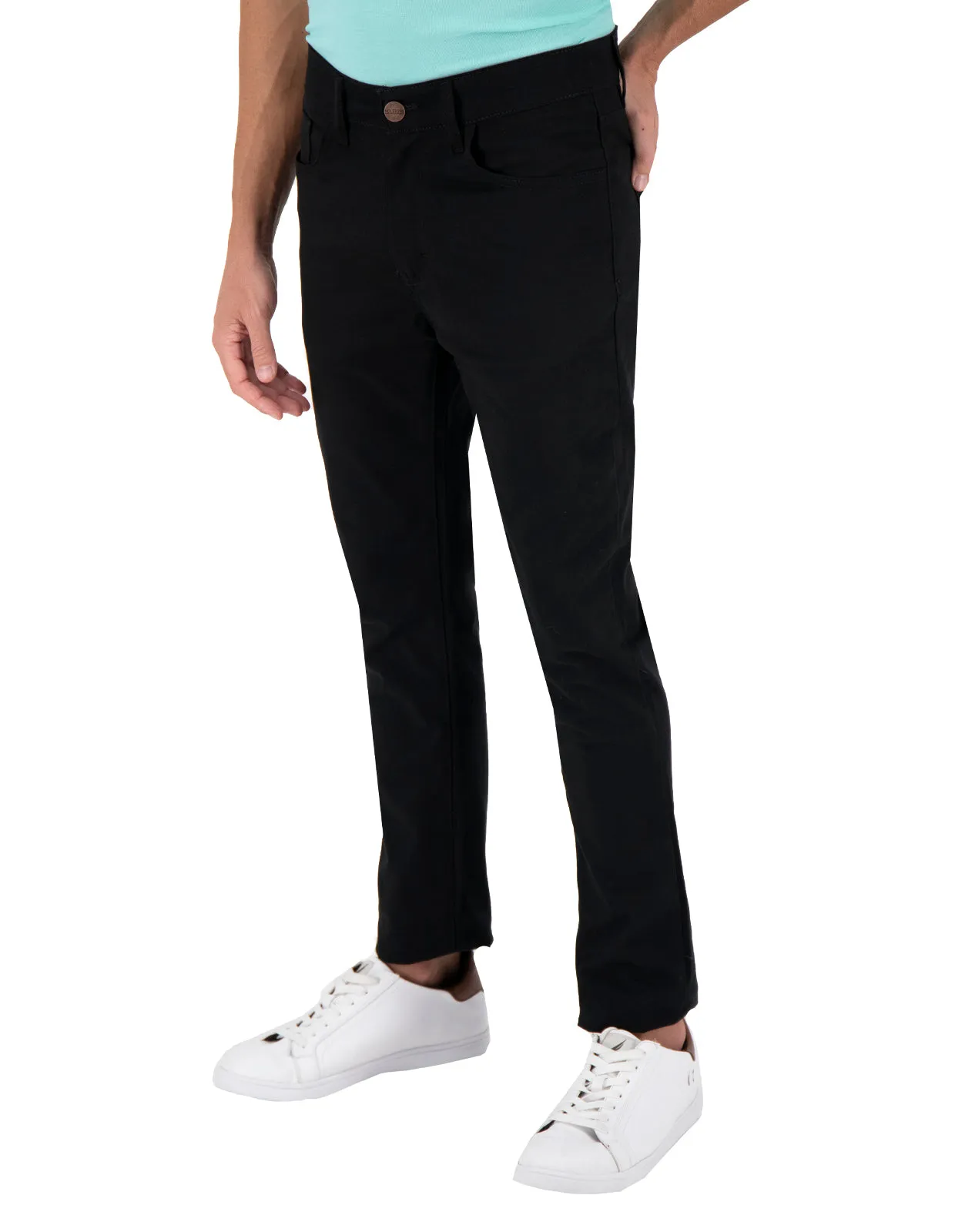 Pantalón de Gabardina Jean Cut Slim Fit - Negro