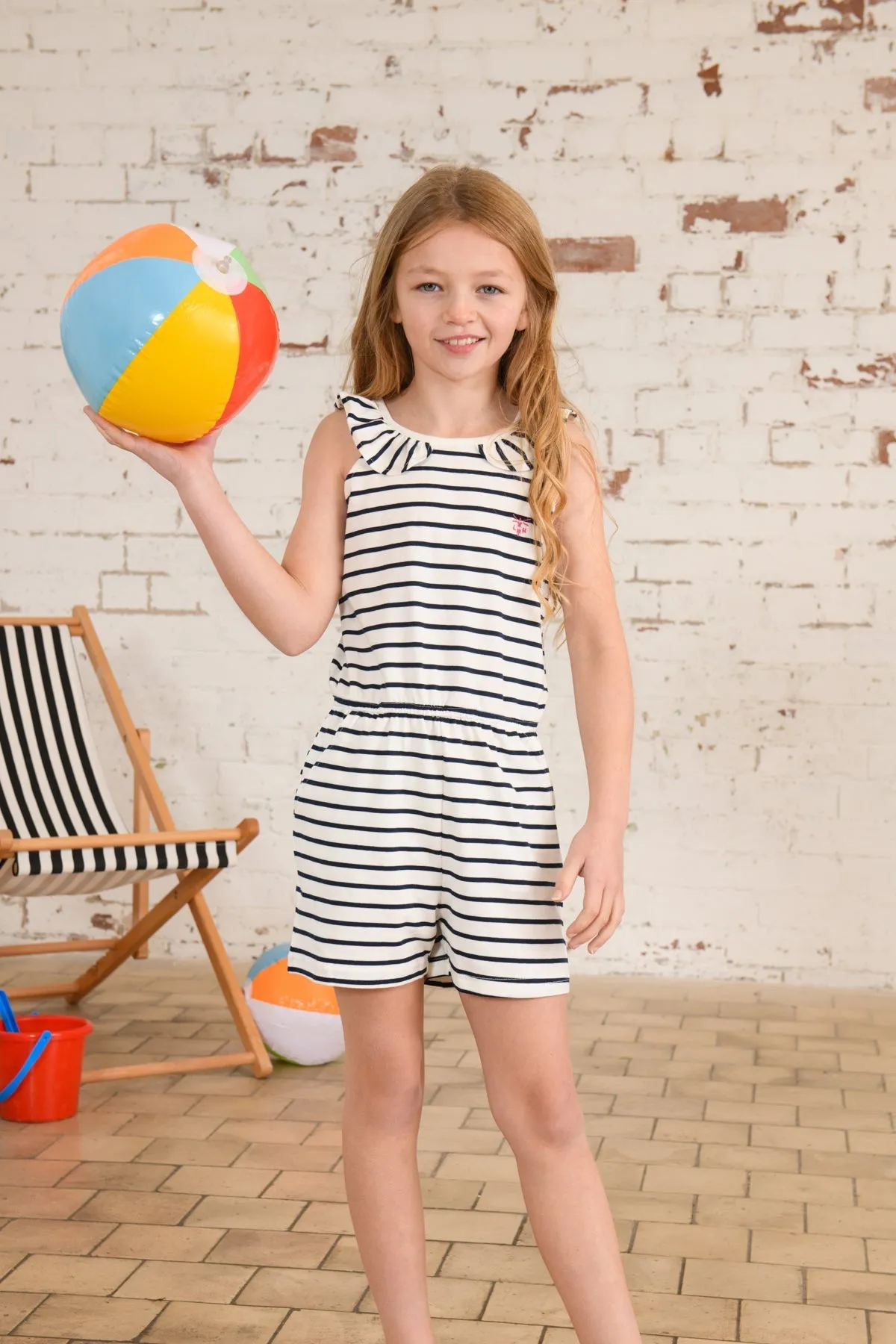 Penelope Playsuit - Cloud Stripe