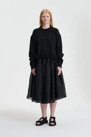 PILLE | PULLOVER COTTON SILK KNIT BLACK