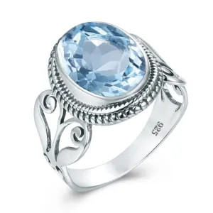 Poetic March Birthstone Aquamarine Ring