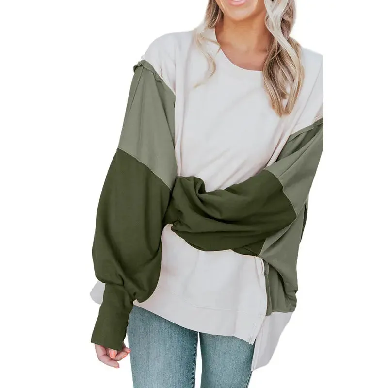 Round Neck Pullover For Women Casual Long Sleeve Sweatshirt Women