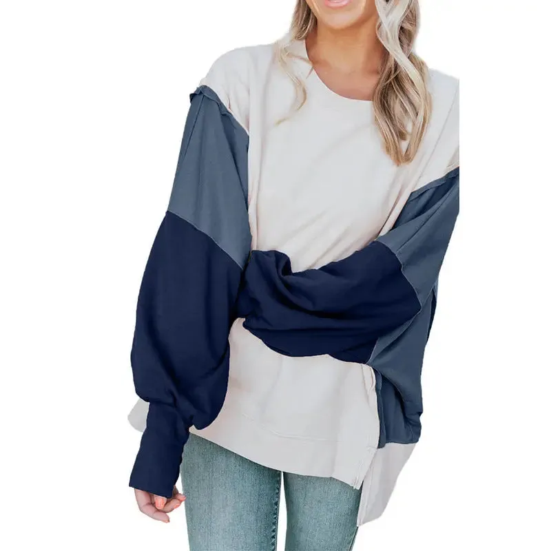 Round Neck Pullover For Women Casual Long Sleeve Sweatshirt Women