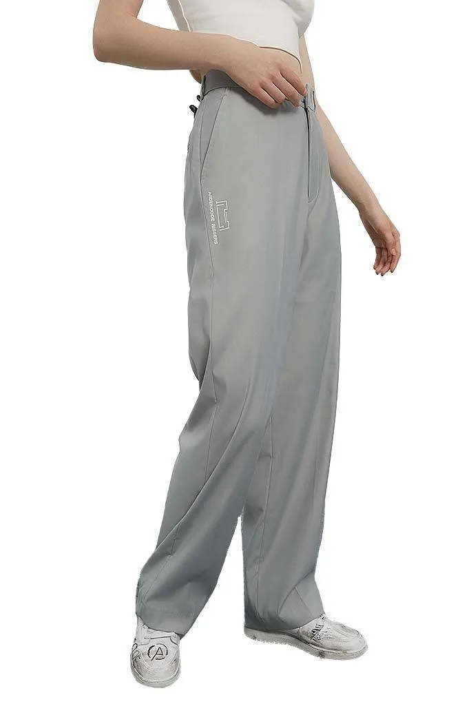 Unisex Ash Grey Loose-Fit Suit Pants