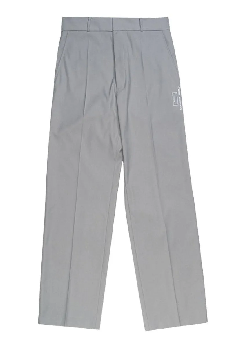 Unisex Ash Grey Loose-Fit Suit Pants