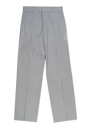 Unisex Ash Grey Loose-Fit Suit Pants